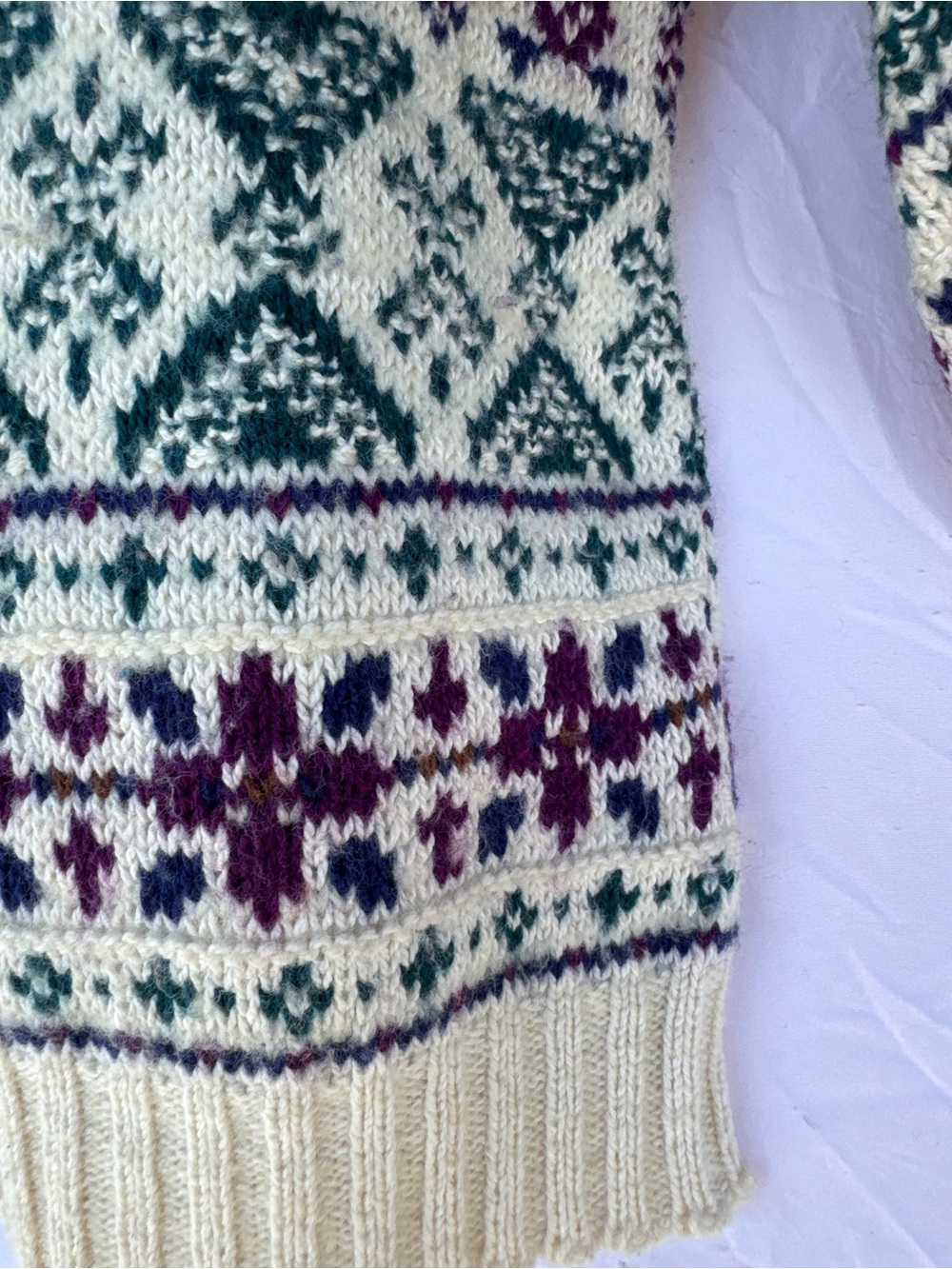 ⁠VTG Alps Fair Isle Wool Blend Turtleneck Sweater M Geometric Knit Ski Made USA⁠ - Picture 6 of 12